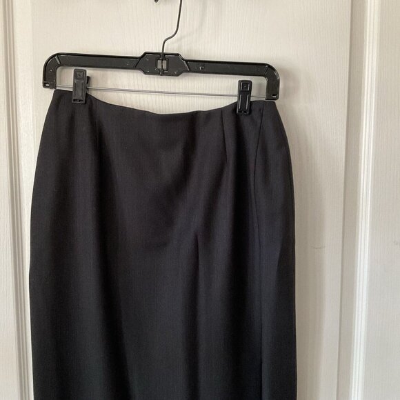 Barry Bricken Mark Shale Women's Pencil Maxi Sz 6 Long Skirt Dark Gray Wool Vntg - Picture 2 of 10